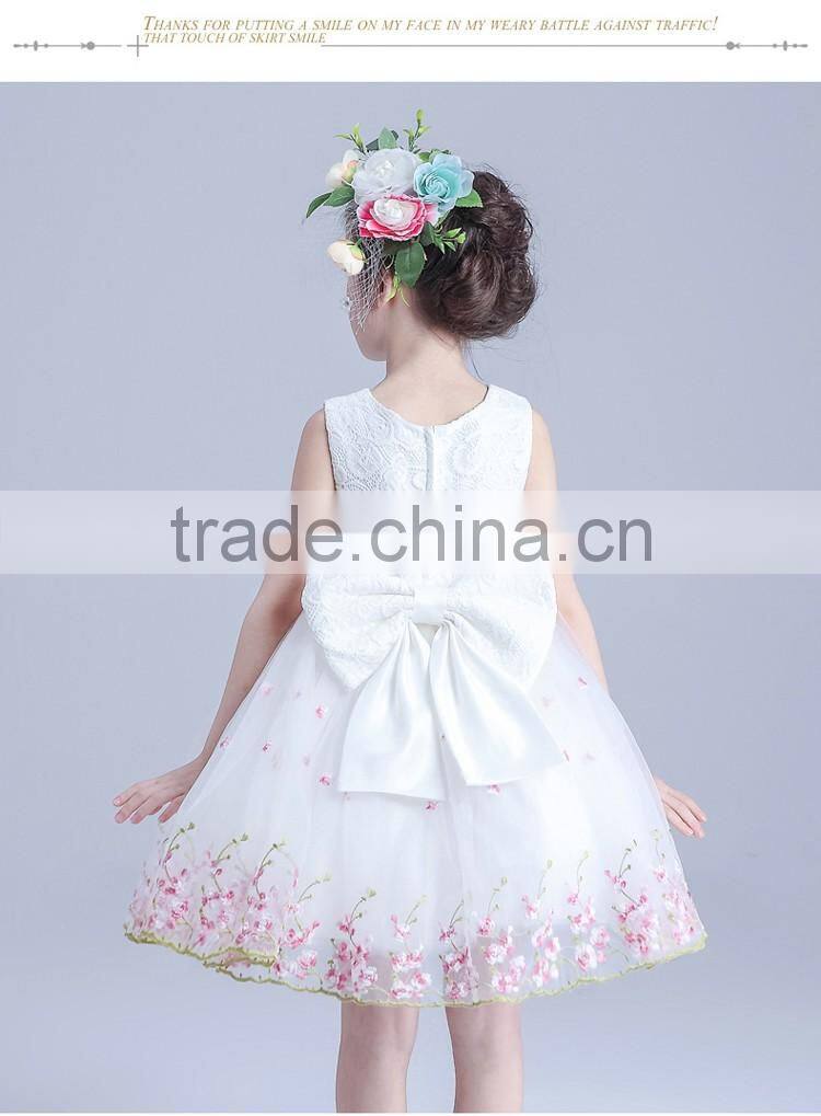Hot Sale White Gown Tulle Yarn Flower Girl Kids Dresses