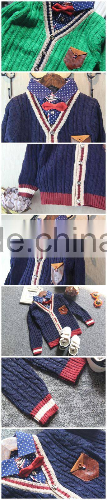Latest design children sports cardigan 100% cotton boys sweater jacket coats
