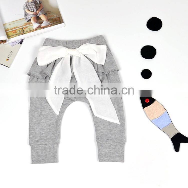Wholesale children's boutique clothes baby leggings kids ruffle blue pants bloomers