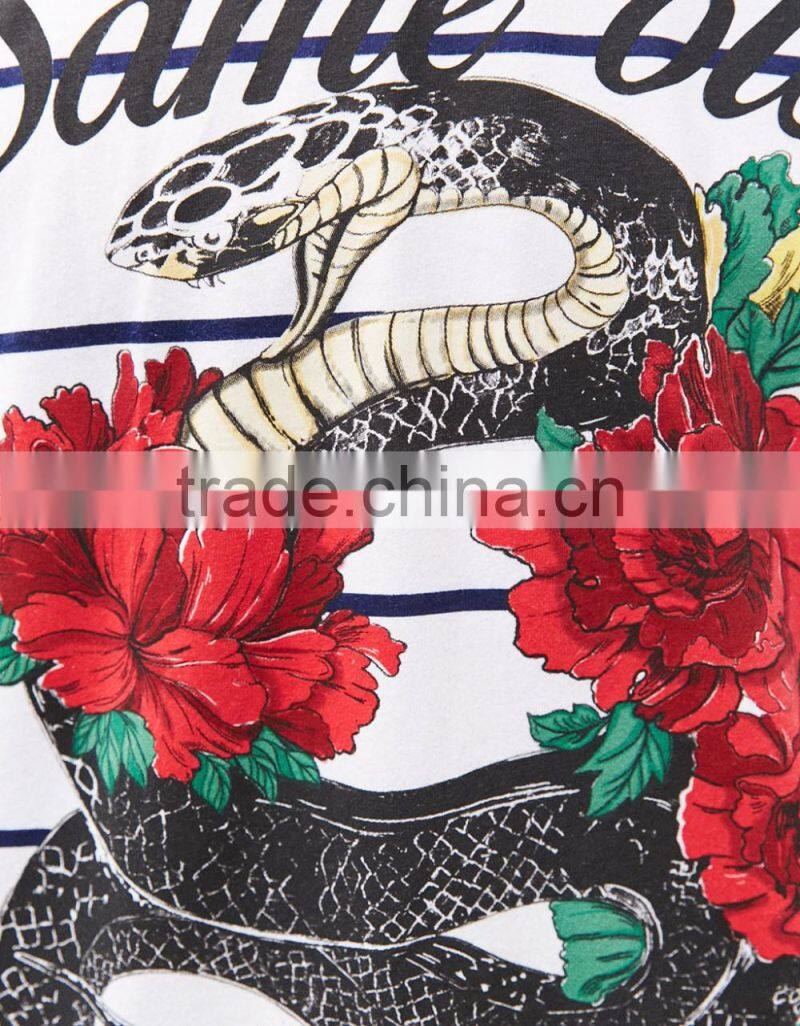 2017 custom high quality blank stripe t-shirt with 3d printing