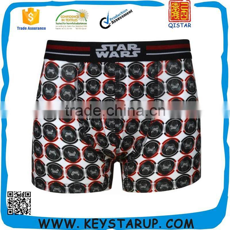 Plastisol Letters Printed Man's Underwear Boxer Cotton Fabric Briefs Shorts