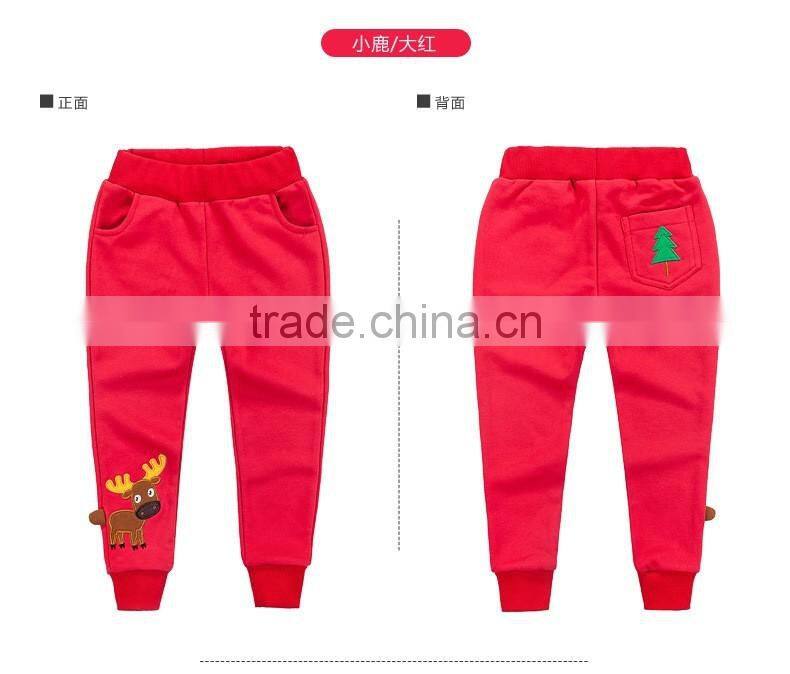 China Supplier Boy Trousers Wholesale100%Cotton Kids Wear Casual Children Embroidery Trouser Pants