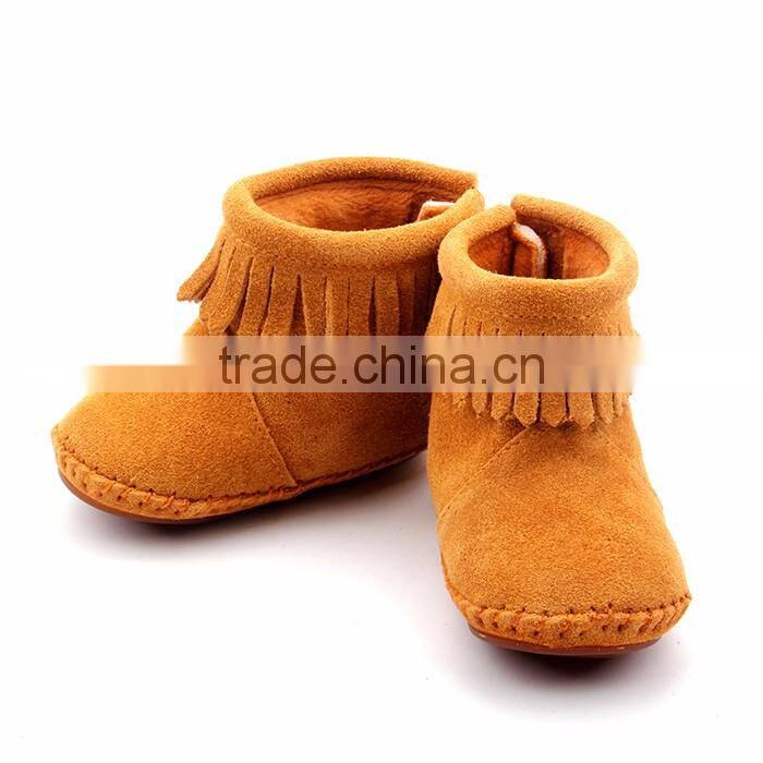 Wholesale moccasins shoes rubber sole baby boots
