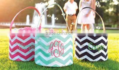 New Personalized Stripe Monogrammed Easter Bucket