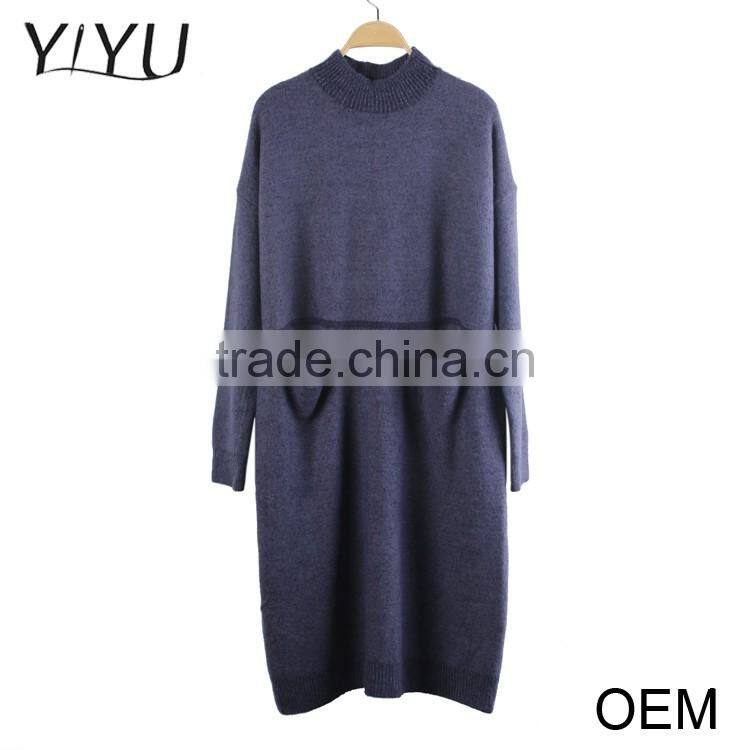 Clearance cheap ladies winter boln long sleeve stand collar pocket pullover sweater