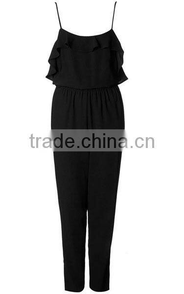 Hot Selling Long Ladies Black One Piece Jumpsuit