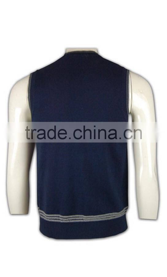 ISO9001/BSCI Manufature v-neck navy blue wholesale cheap sweater vest