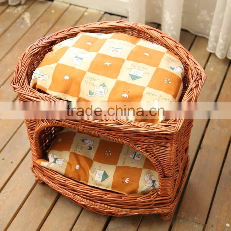R1902H outdoor indoor durable willow woven pet dog house wicker cat house