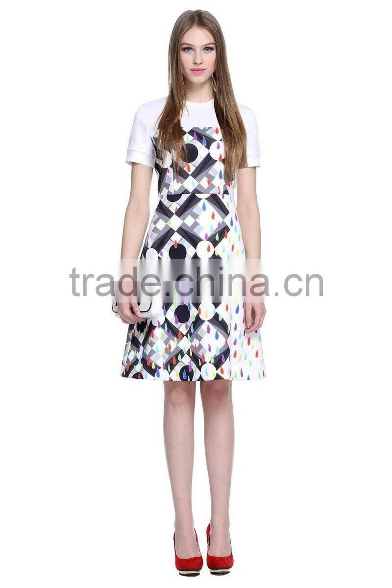 Gilrs printing short sleeve fashion dress