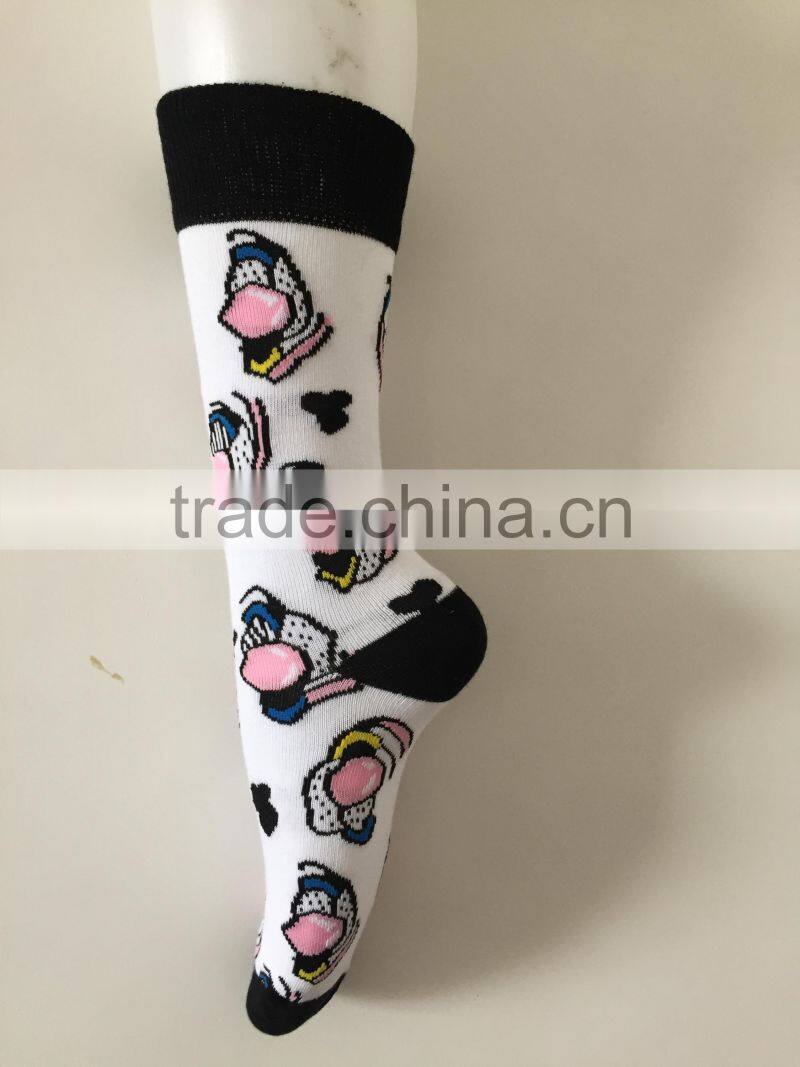 Hot Selling Crew Length Novelty Fashion Fancy Vivid Color Cute Woman Cotton Dress Tube Sock