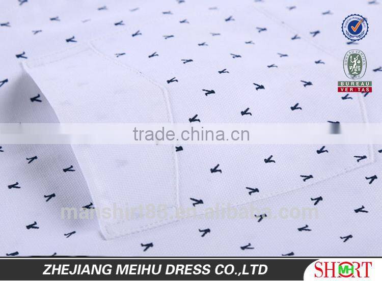 latest fashion print dobby short sleeve man casual shirt