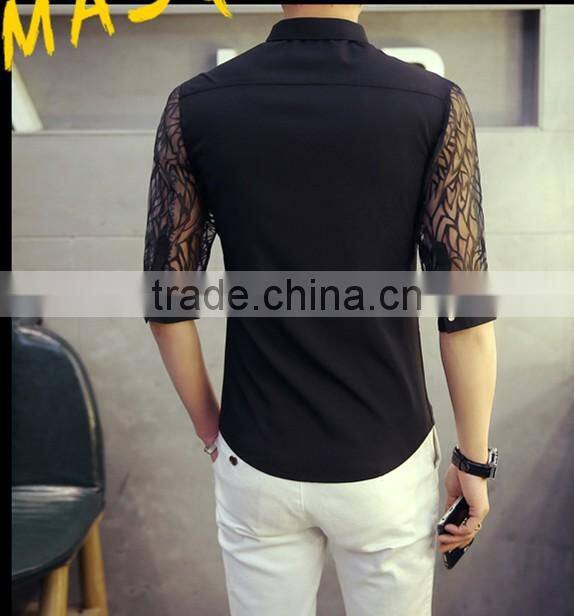 Cultivate one's morality short sleeve white shirt male 7 minutes of sleeve