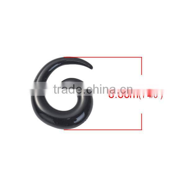 10mm Acrylic Ear Stretcher Expander Spiral Black Ear Plug