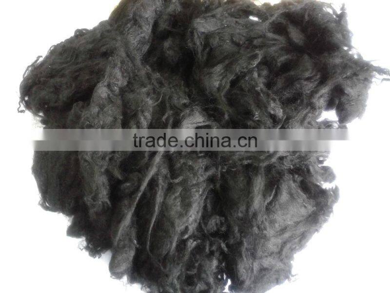 polyester staple fiber black