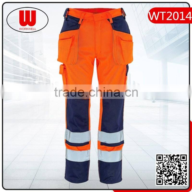 high quality multi pocket reflective cargo pant