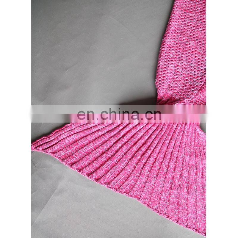 Fairy tale sea-maiden tail carpet knitted wool blend kids leisure nap blanket