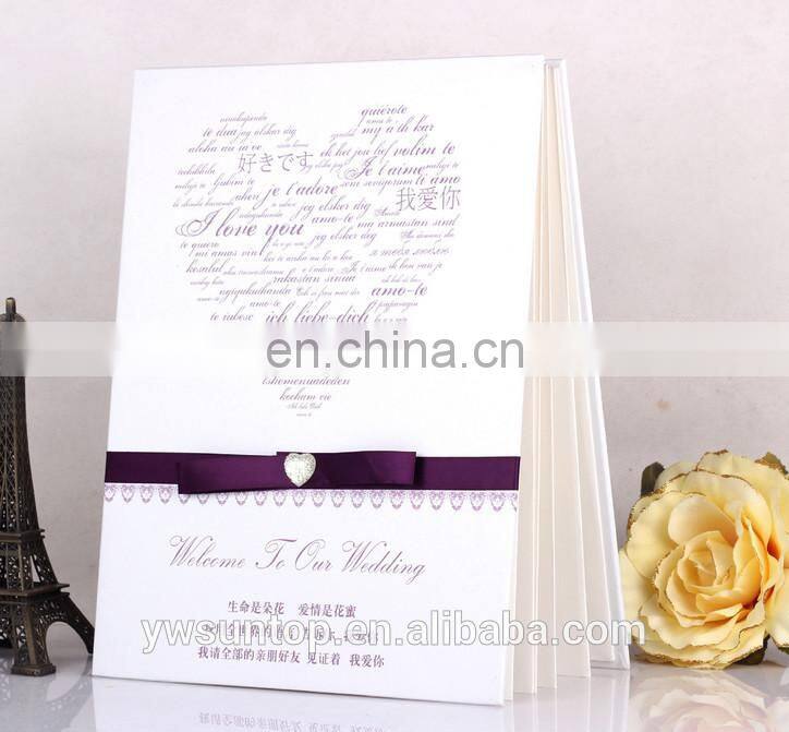 Heart Shaped fingerprint Romantic wedding guest book cheap wholesale