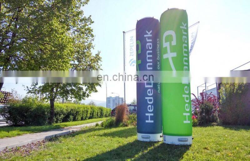 Skiing event advertising inflatable pillar with led light blow up stand tube for branding