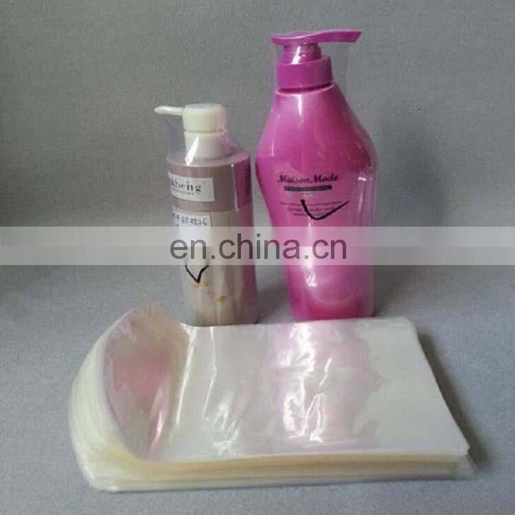 Wholesale customized shape clear plastic POF shrink film for bottle/cosmetic/laundry detergent/cleaner