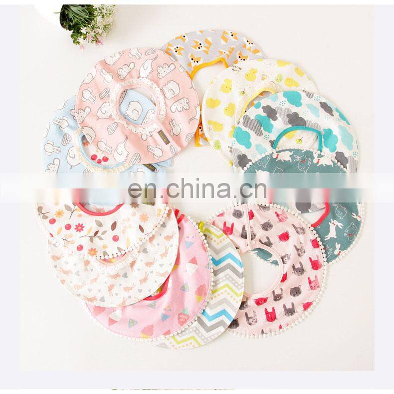Wholesale fashion baby bib cotton soft waterproof baby bib for drooling