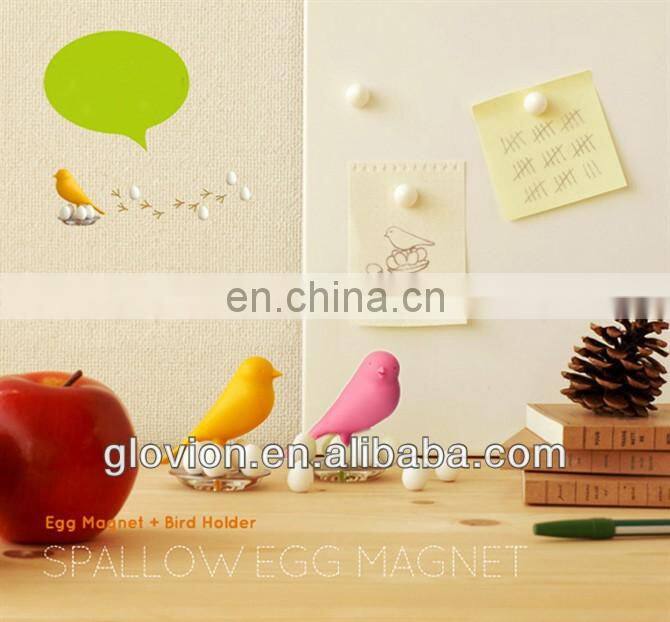 Novelty home decoration cute Bird Holder Set Fridge Magnets small circular magnets