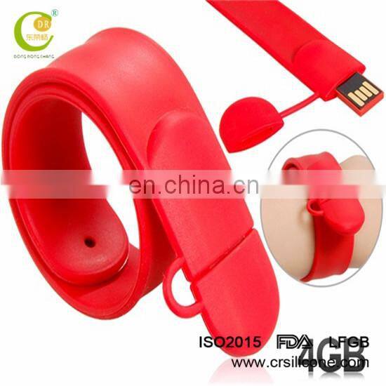 Waterproof Custom Promotion Gift Colorful Silicon Wristband/ Bracelet Usb Flash Drive