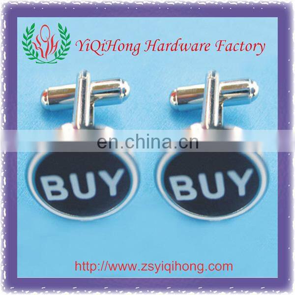 Custom stripe logo oval cufflink