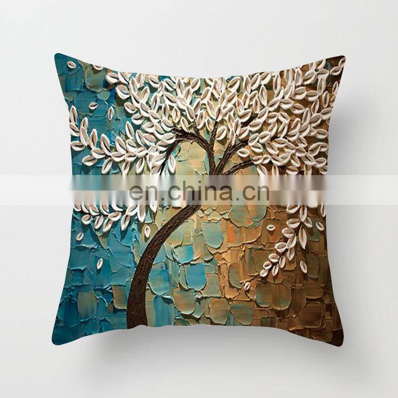 Floral Design Cushion Cover Vintage Flower Pillow Case Home Decorative Throw Pillow Cover