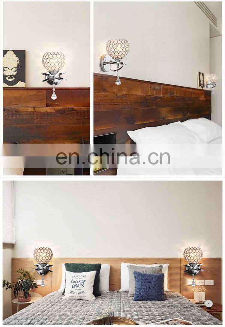 European-style crystal wall lamp bedroom bedside lamp for bedroom bedside lamp hotel living room
