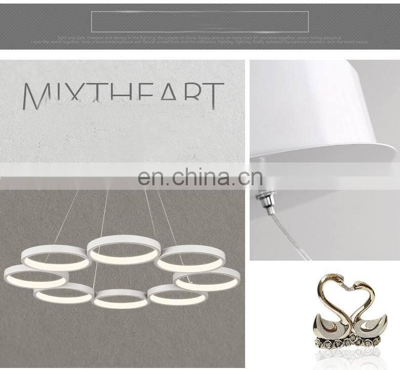 hot sale modern simplified bedroom stydy remote ring light acrylic led light pendant