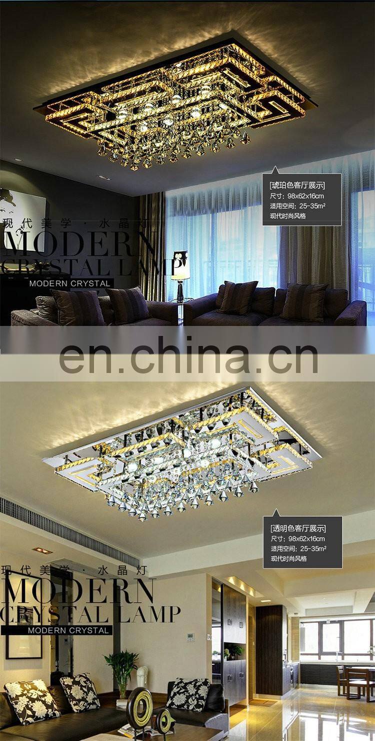 factory stock modern minimalist ceiling lamp Crystal rectangular lamp for bedroom dining room