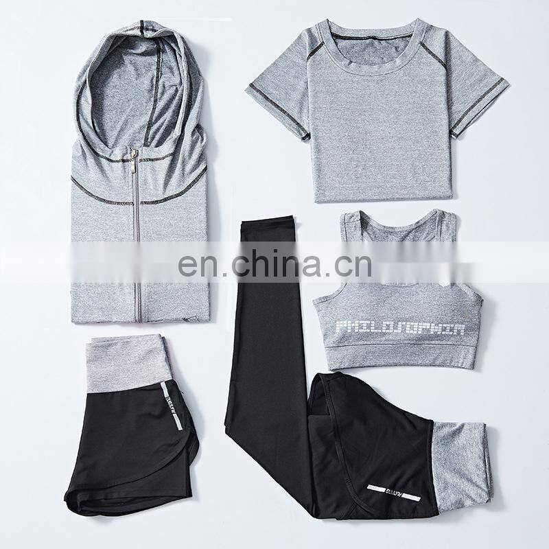 No MOQ 5 - piece suit sets Seamless Gym Sport Wears Women Sportswear