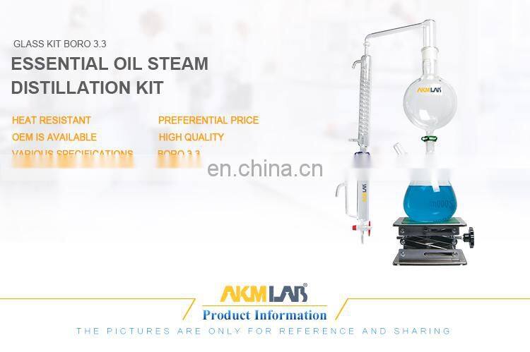 AKMLAB Laboratory Essential Oil Steam Glassware Distillation kit