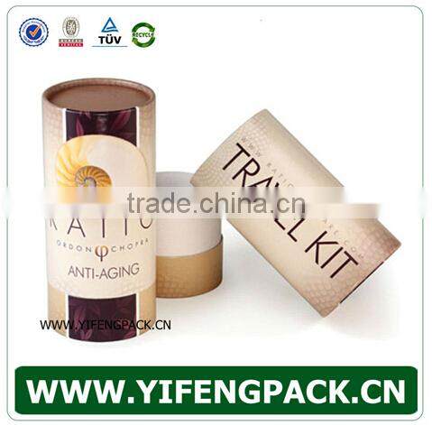 Round rigid cardboard box with window for packing