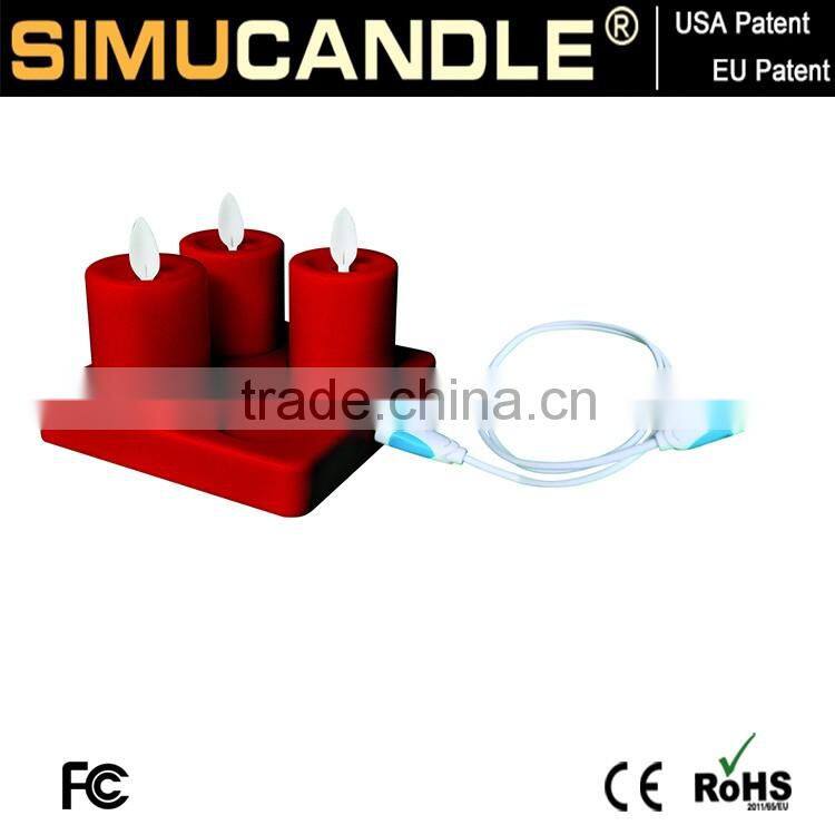 flameless led votive candle with moving wick with USA and EU patent