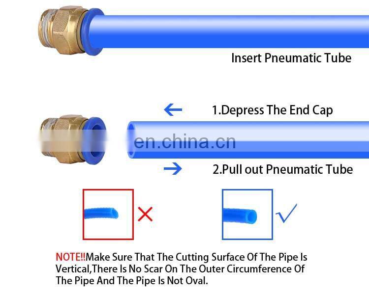 PC Type 4MM 6MM 8MM 10MM 12MM Plastic Pneumatic Tube Hose Connector Straight Air Hose Pipe Fitting