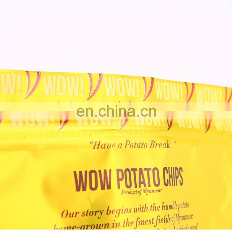Resealable 50g 100g 250g 500g 1kg custom printed colorful design moisture proof snack food plantain chips packaging bag
