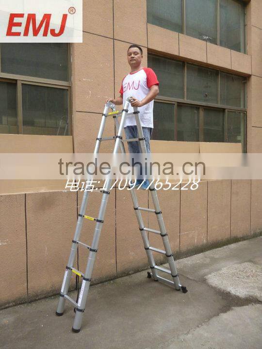 China factory EN131 2.5+2.5 meters aluminum telescopic Ladder