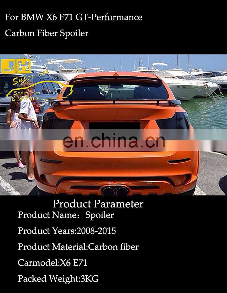 Runde New Arrival Pretty GT-Performance Auto Carbon Fiber Rear Spoiler For 2008-2015 BMW X6 E71 Wing