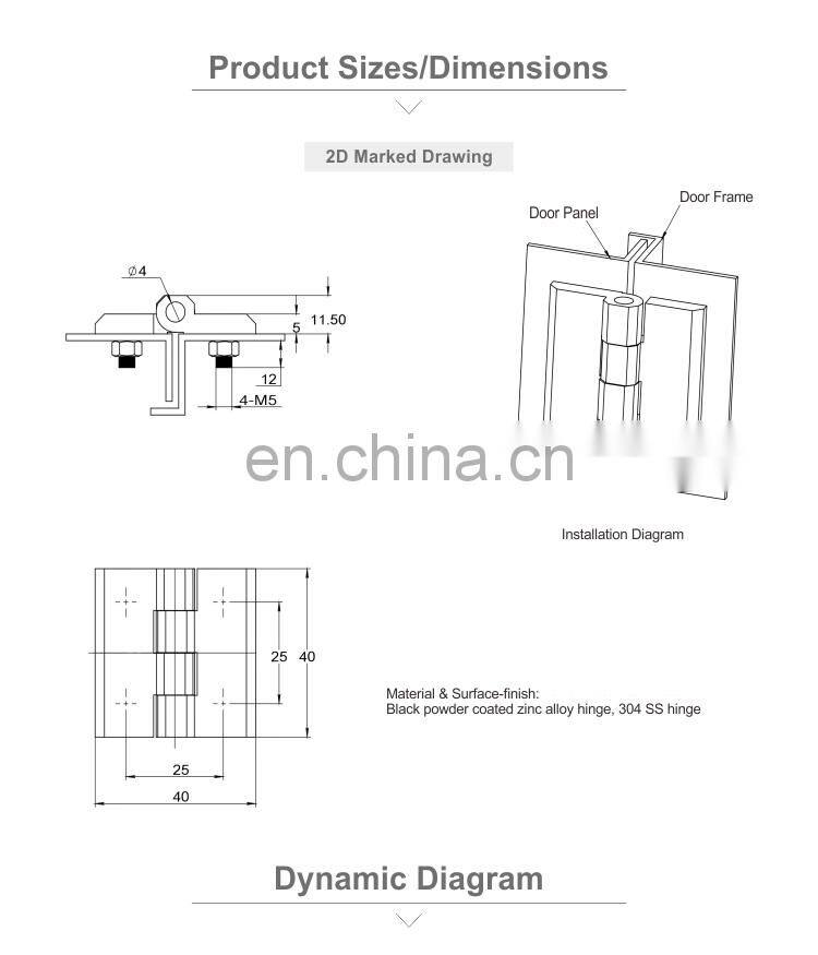JL233F Factory Direct Selling Black Powder Coated ZDC Zinc Alloy Cabinet Door External Hinges