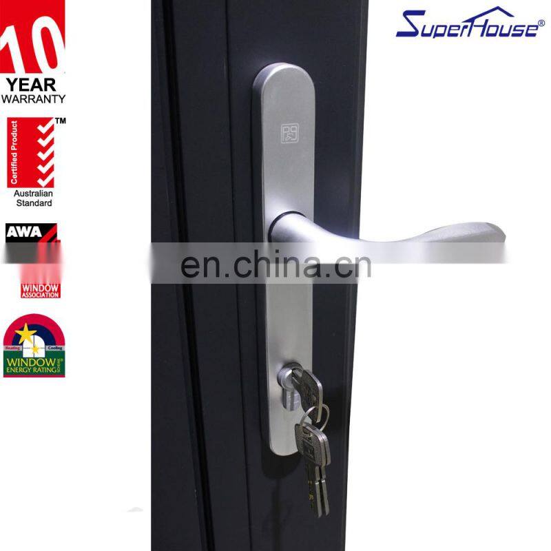 Superhouse 48 Inches Exterior Doors Aluminium Bi Folding Drawing Telescopic Accordion Bi-fold Exterior Patio Door