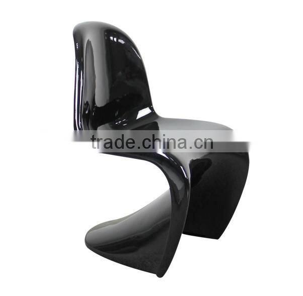 replica famous designer funriture fiberglass material blue color fashion S shape chair, verner chair