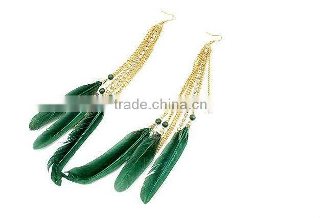 Fashion Feather Tie-in Dress Diamond Earrings