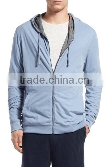 Custom Cotton Full Zip Mens Reversible Hoodie