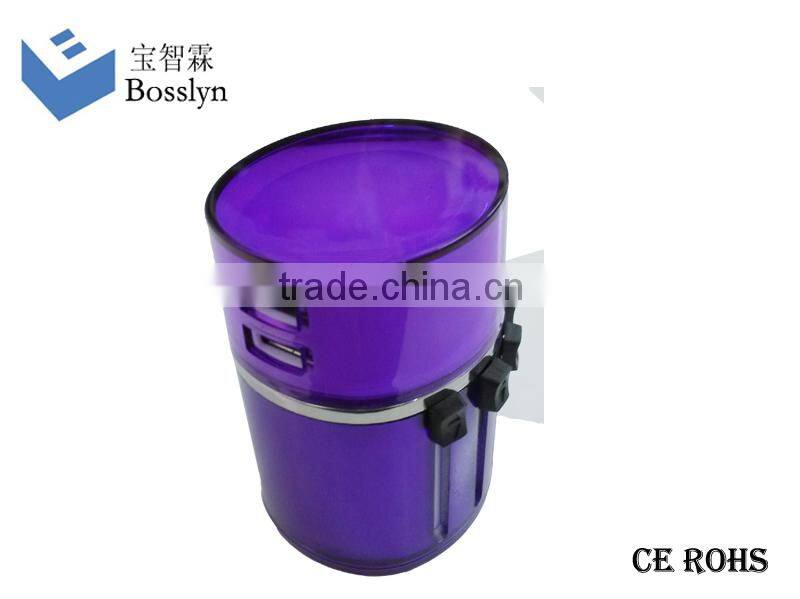 CE ROHS Approved Economic World Travel Adapter USB Universal Travel adapter AC Power Adaptor Plug Adapter 2 USB Charger