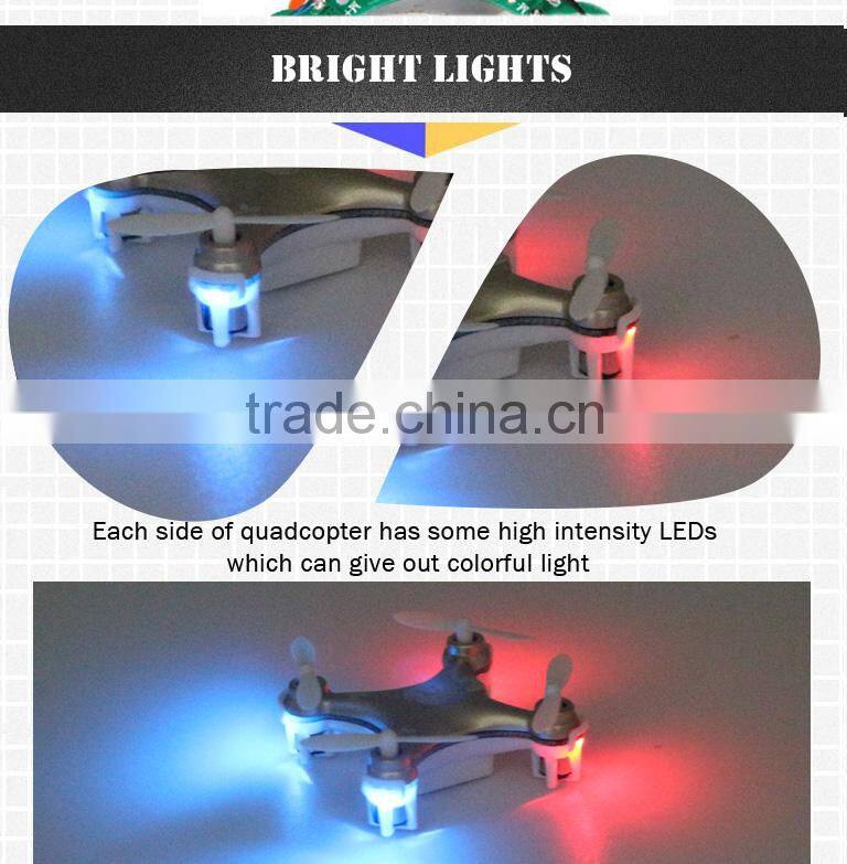 2015 hot sale 2.4G 4 CH 6-Axis Gyro CX-10A with light headless 3D flip helicopter