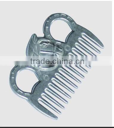 Aluminium horsehead mane & tail comb for cleaning