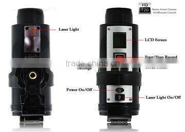 Laser light HD Helmet Camera for Outdoor Sports with Remote Control