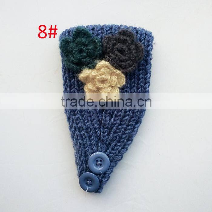 Good-looking 3 Flower Decorated Fashion Women Knitted Headband Headwear