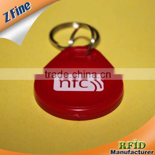 Red NTAG213 NFC Key fob with white logo